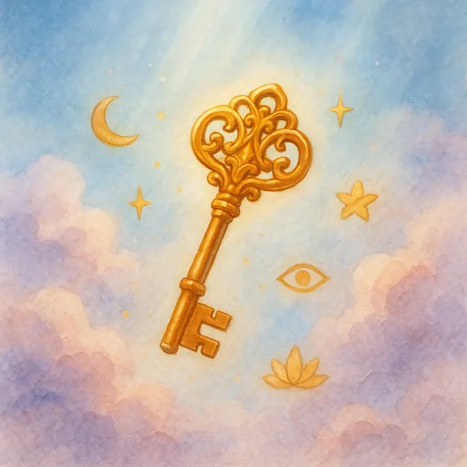 Golden dream key illustration